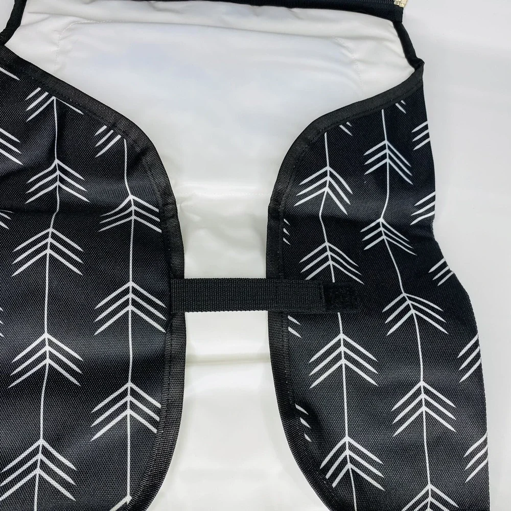 Kiyari Portable Diaper Changing Pad w/ Head‎ Pillow Travel Organizer Black White